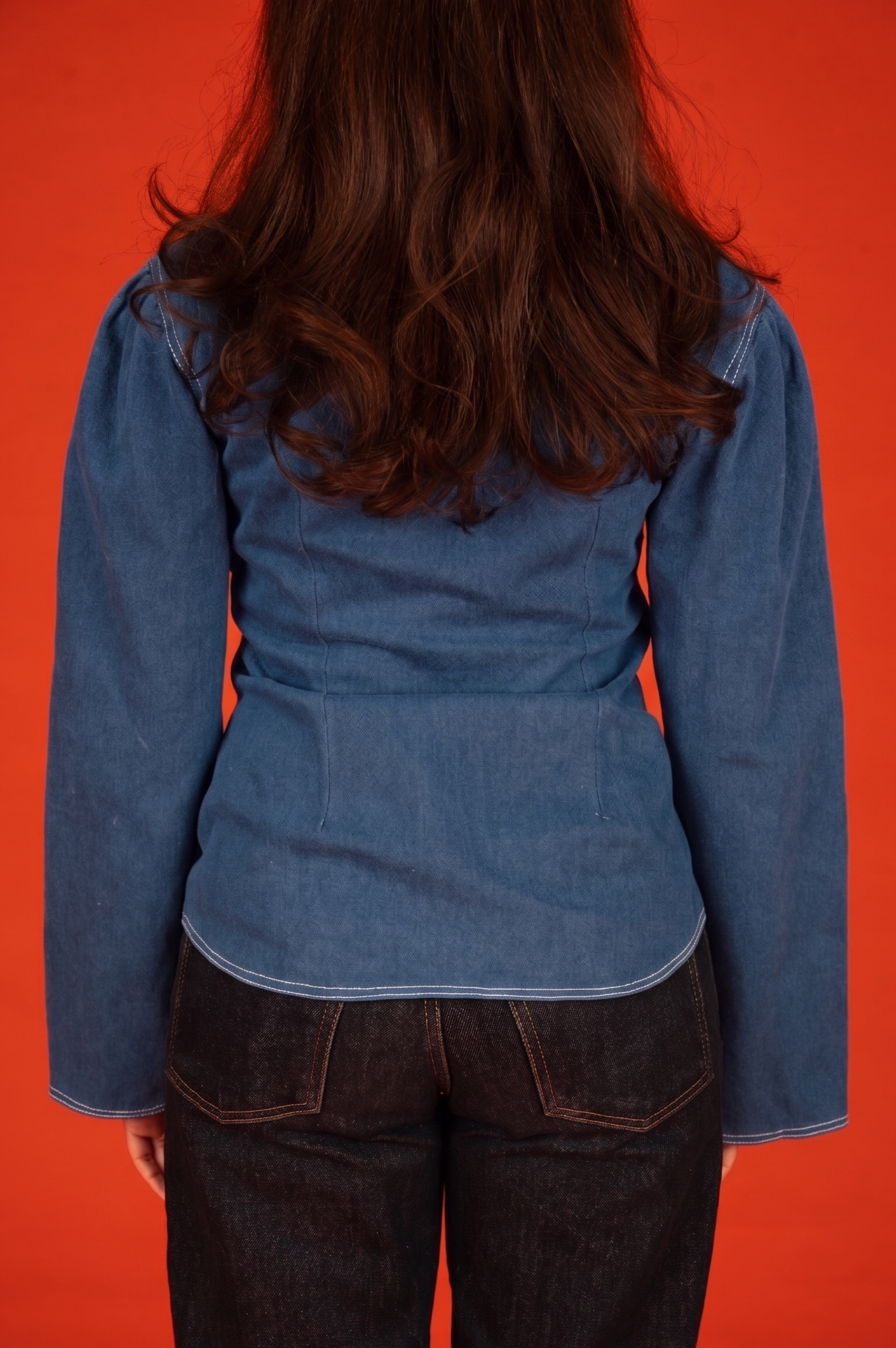 ROUND COLAR SHIRT IN BLUE
