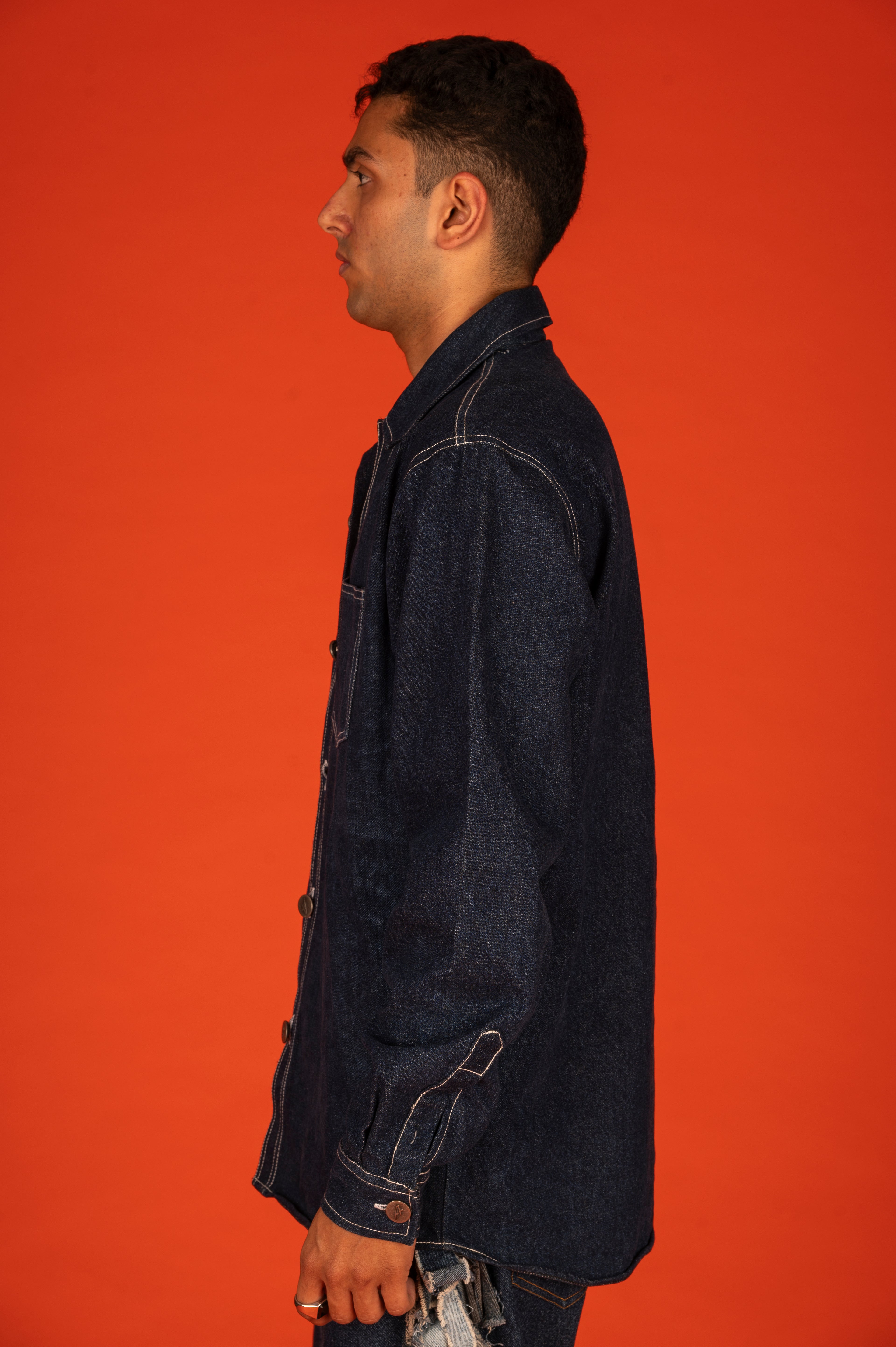 BASIC DENIM SHACKET IN BLUE
