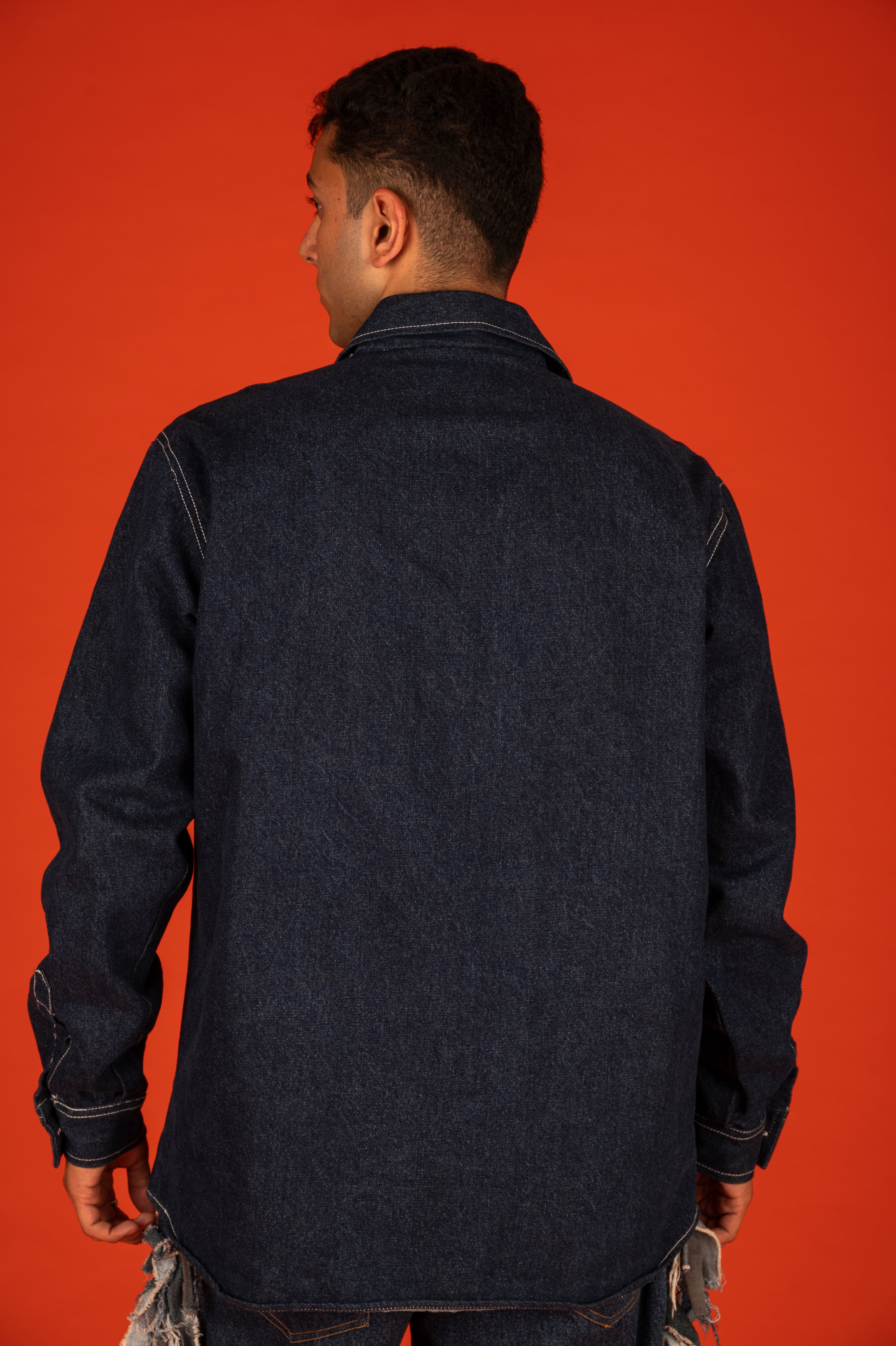 BASIC DENIM SHACKET IN BLUE