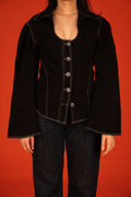 ROUND COLAR SHIRT IN BLACK