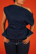 UNSHOULDER TOP IN BLUE